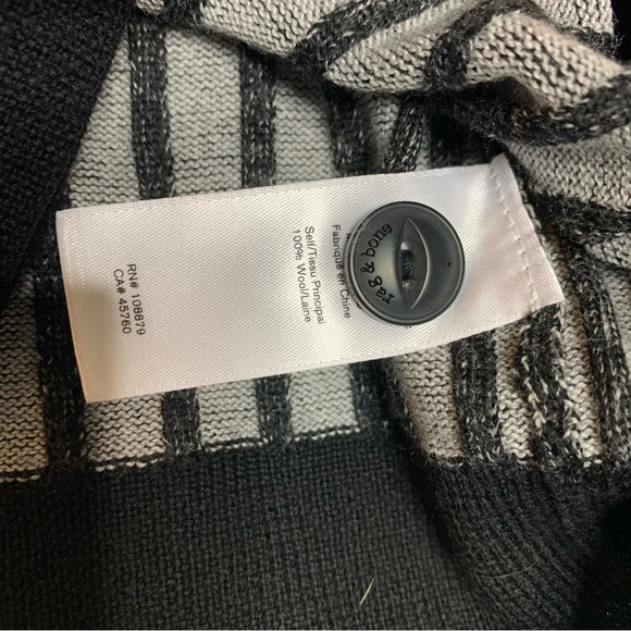 Rag & Bone Button Front Striped Black Fitted Cardigan Sweater - Picture 8 of 9